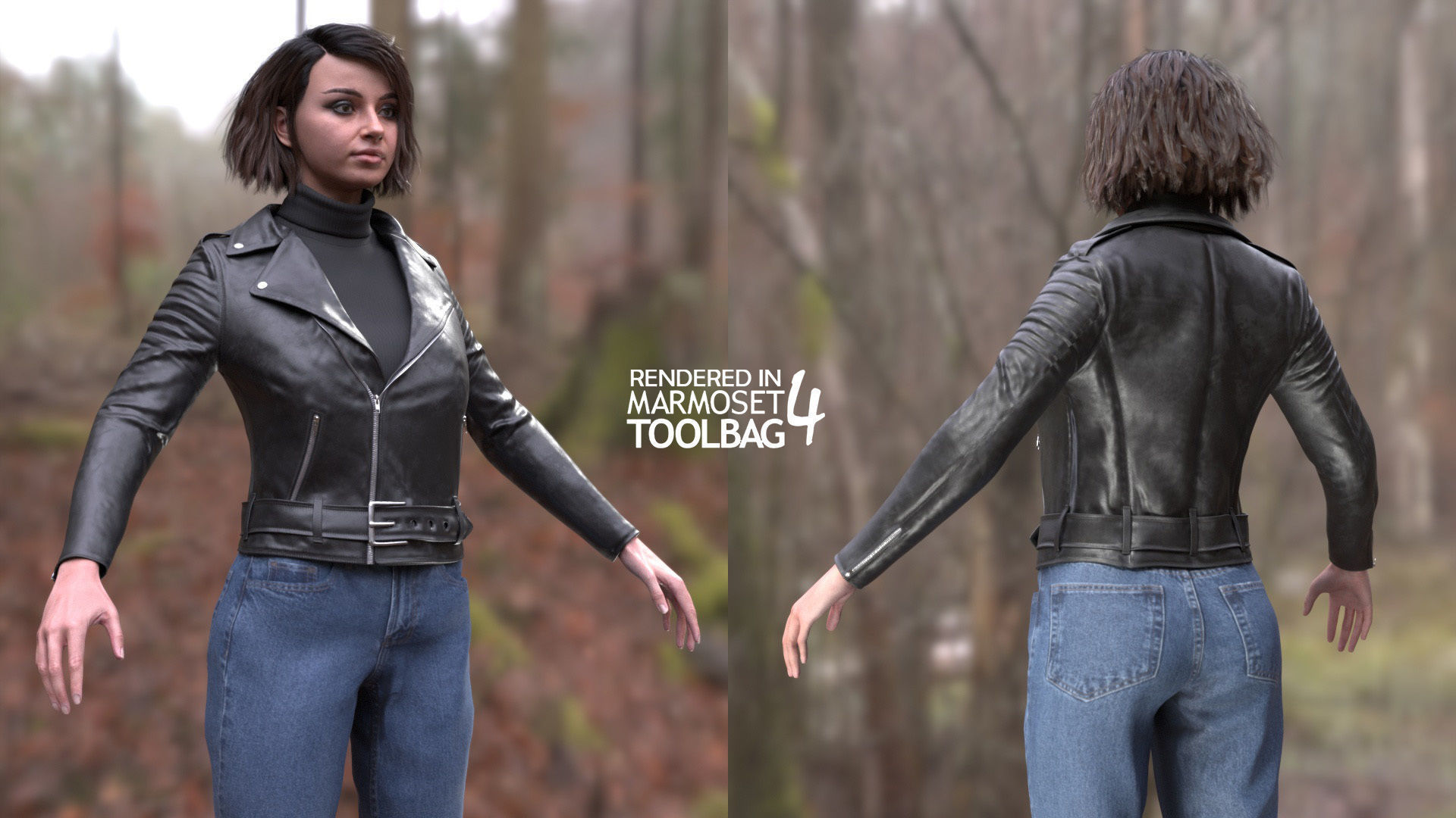 Woman in Casual Outfit - Modular - Rigged Low-poly 3D model_4