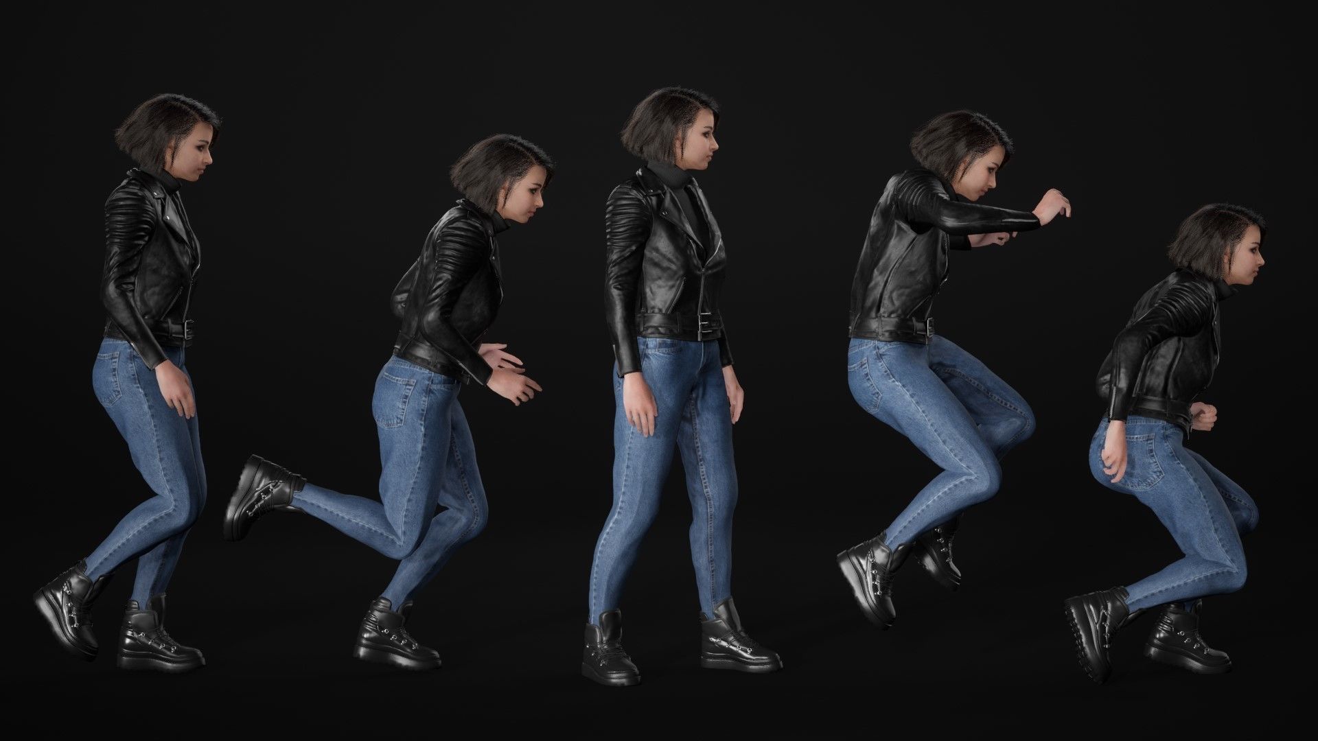 Woman in Casual Outfit - Modular - Rigged Low-poly 3D model_20