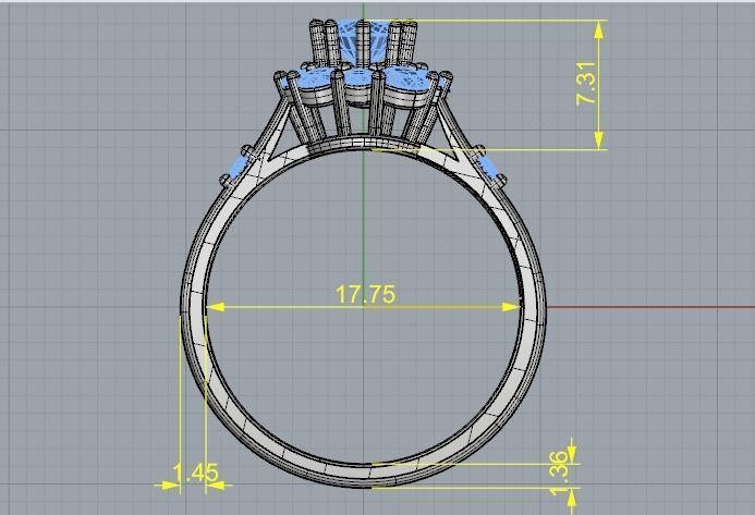 Engagement halo rings Model 3308 3D print model_5