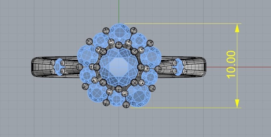 Engagement halo rings Model 3308 3D print model_6