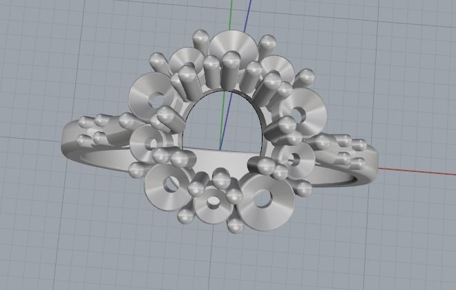 Engagement halo rings Model 3308 3D print model_2