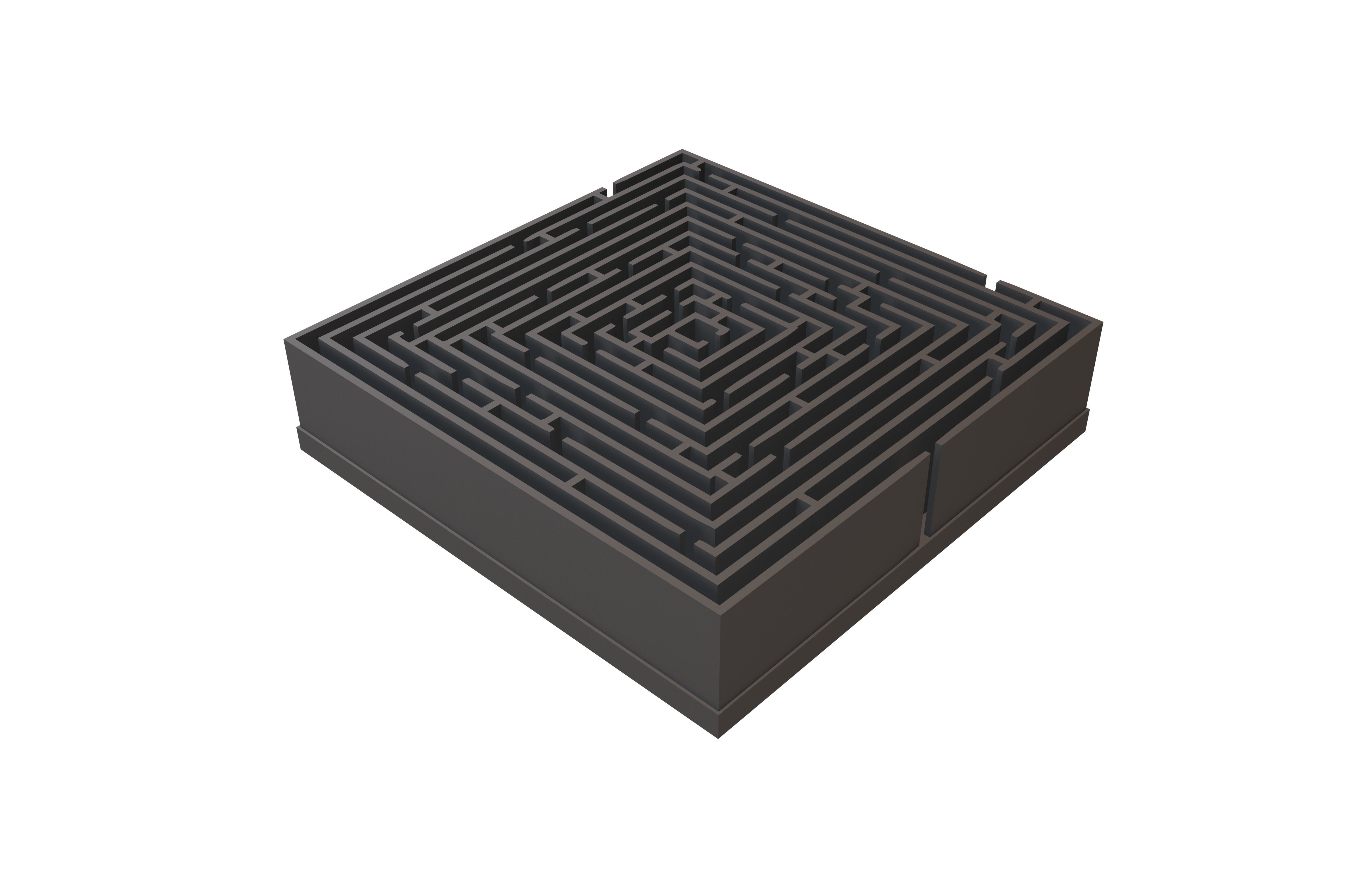 Square Labyrinth v1 002 Low-poly 3D model_2