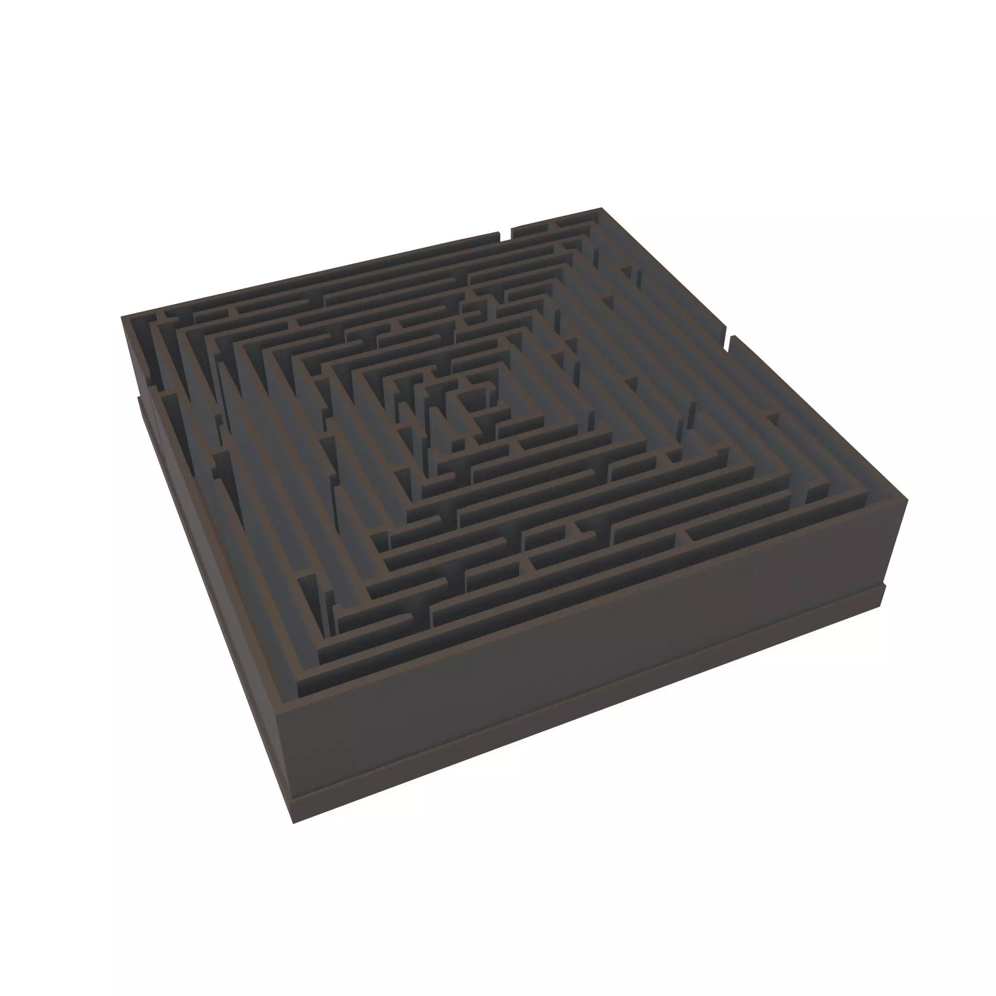 Square Labyrinth v1 002 Low-poly 3D model_0