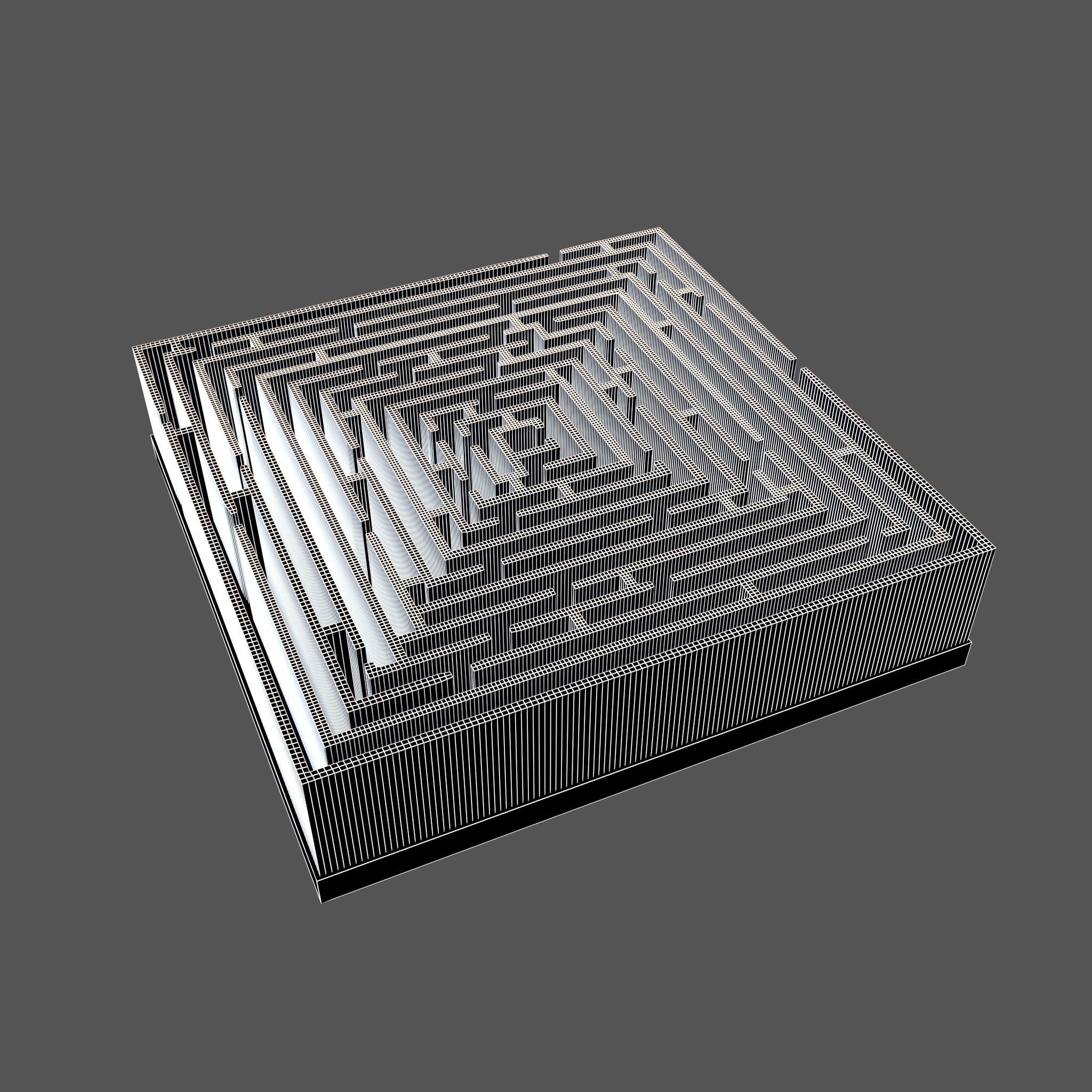 Square Labyrinth v1 002 Low-poly 3D model_4