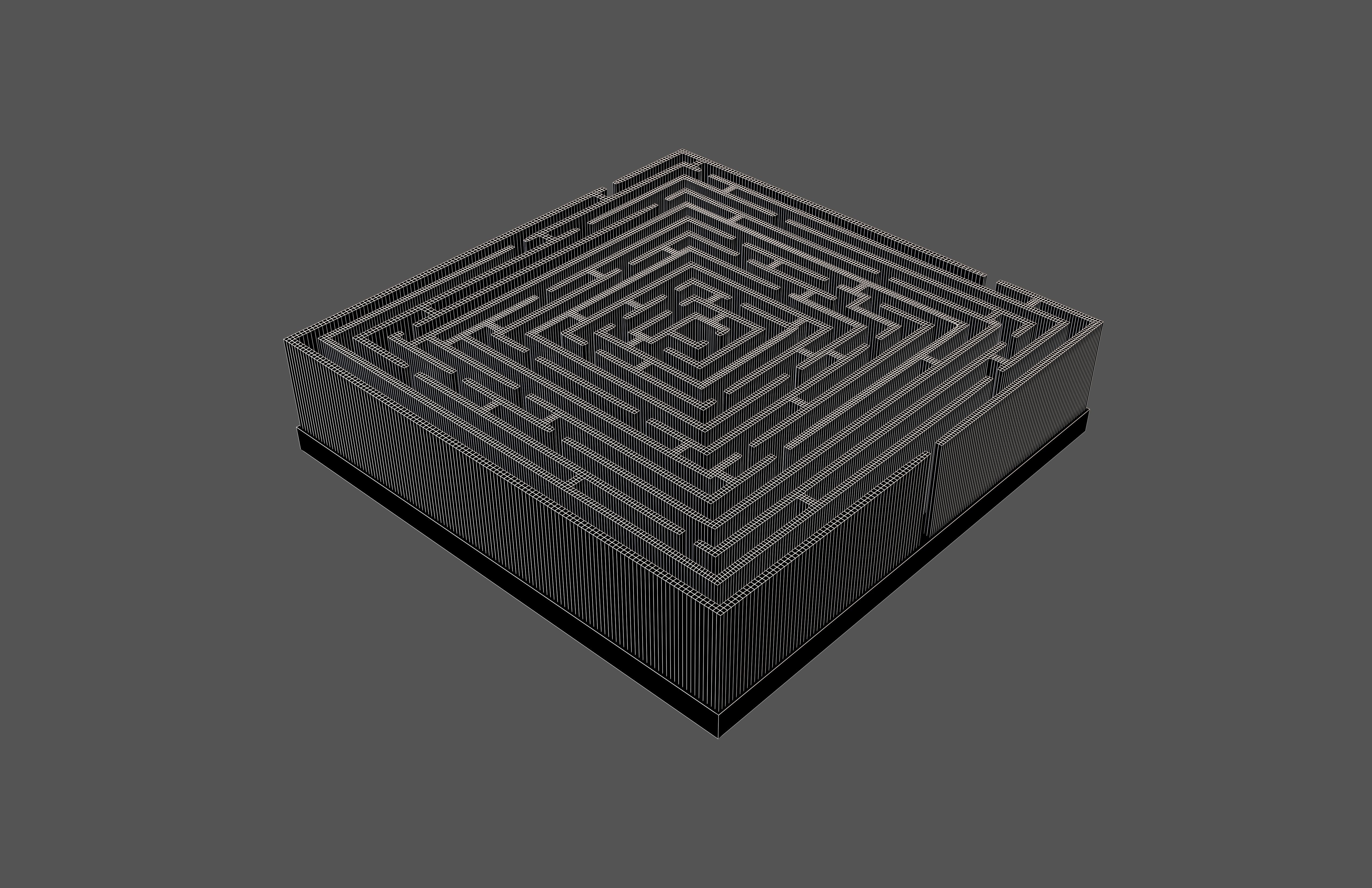 Square Labyrinth v1 002 Low-poly 3D model_6