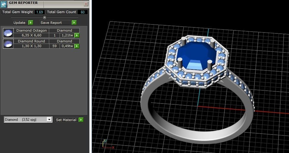 Engagement halo rings Model 3296 3D print model_9