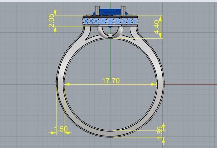 Engagement halo rings Model 3296 3D print model_5