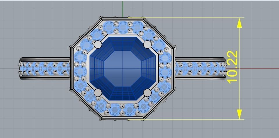 Engagement halo rings Model 3296 3D print model_6
