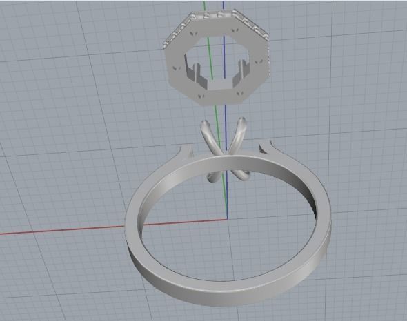 Engagement halo rings Model 3296 3D print model_4