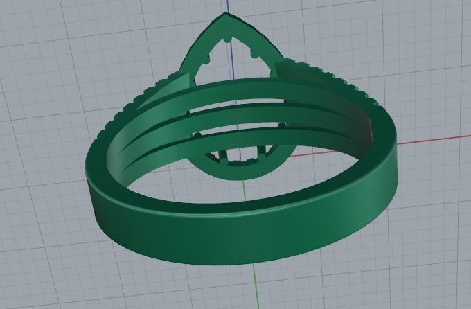 Engagement halo rings Model 3294 3D print model_5