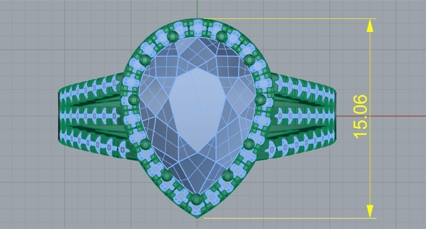 Engagement halo rings Model 3294 3D print model_8