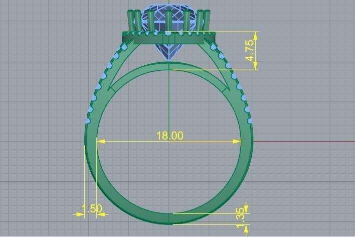 Engagement halo rings Model 3294 3D print model_6