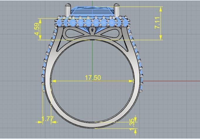 Engagement halo rings Model 3285 3D print model_6