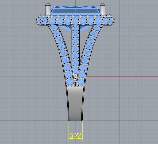 Engagement halo rings Model 3285 3D print model_8