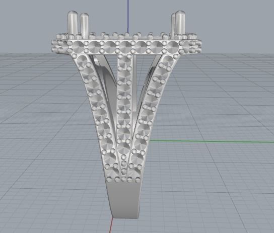 Engagement halo rings Model 3285 3D print model_4