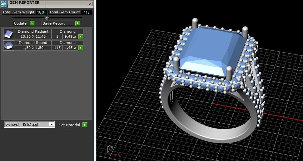 Engagement halo rings Model 3285 3D print model_10