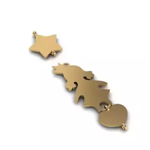 Pendant star girl heart Model 3279