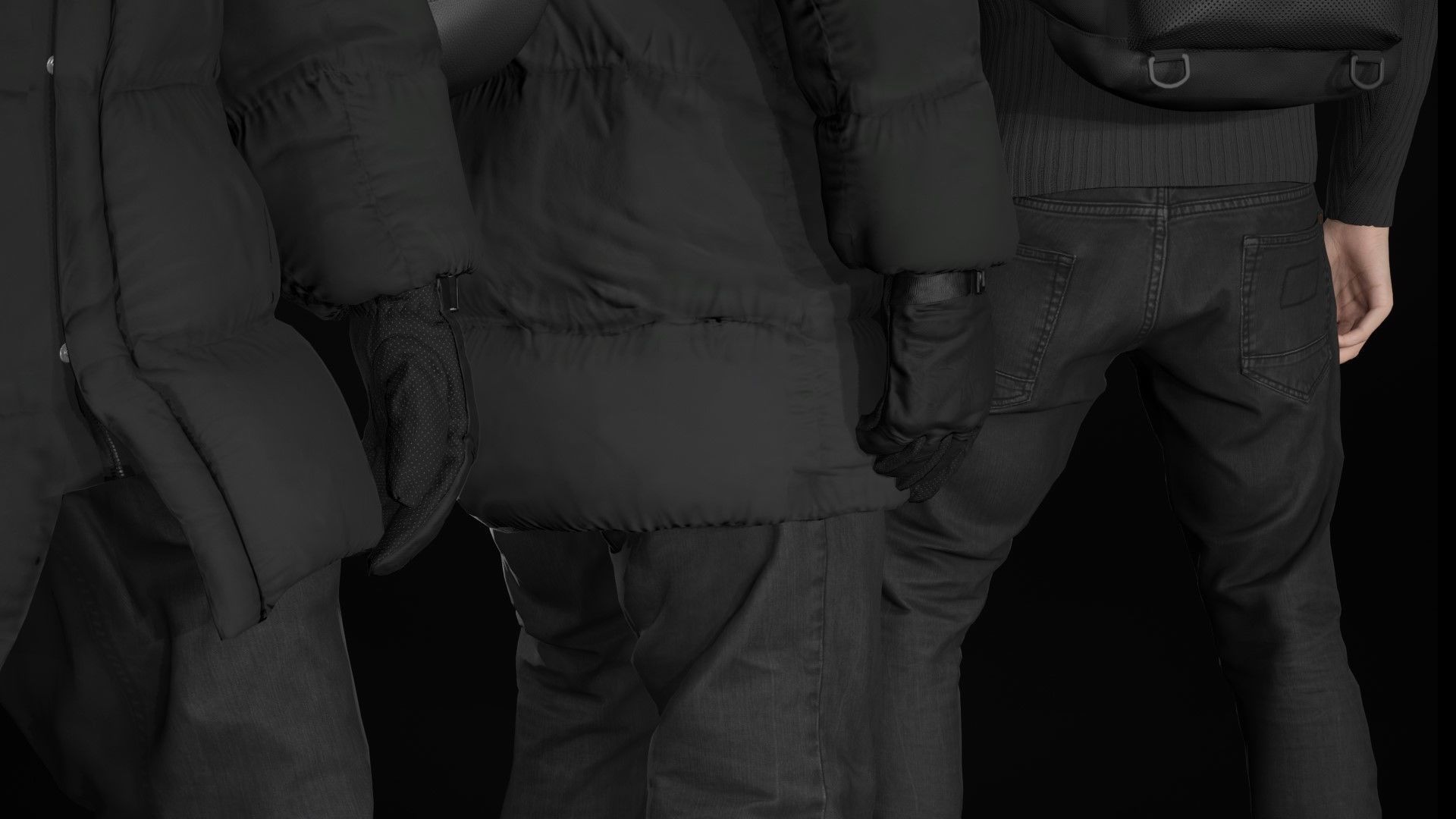 Man in Winter Outfit 4 - Modular - Rigged Low-poly 3D model_28