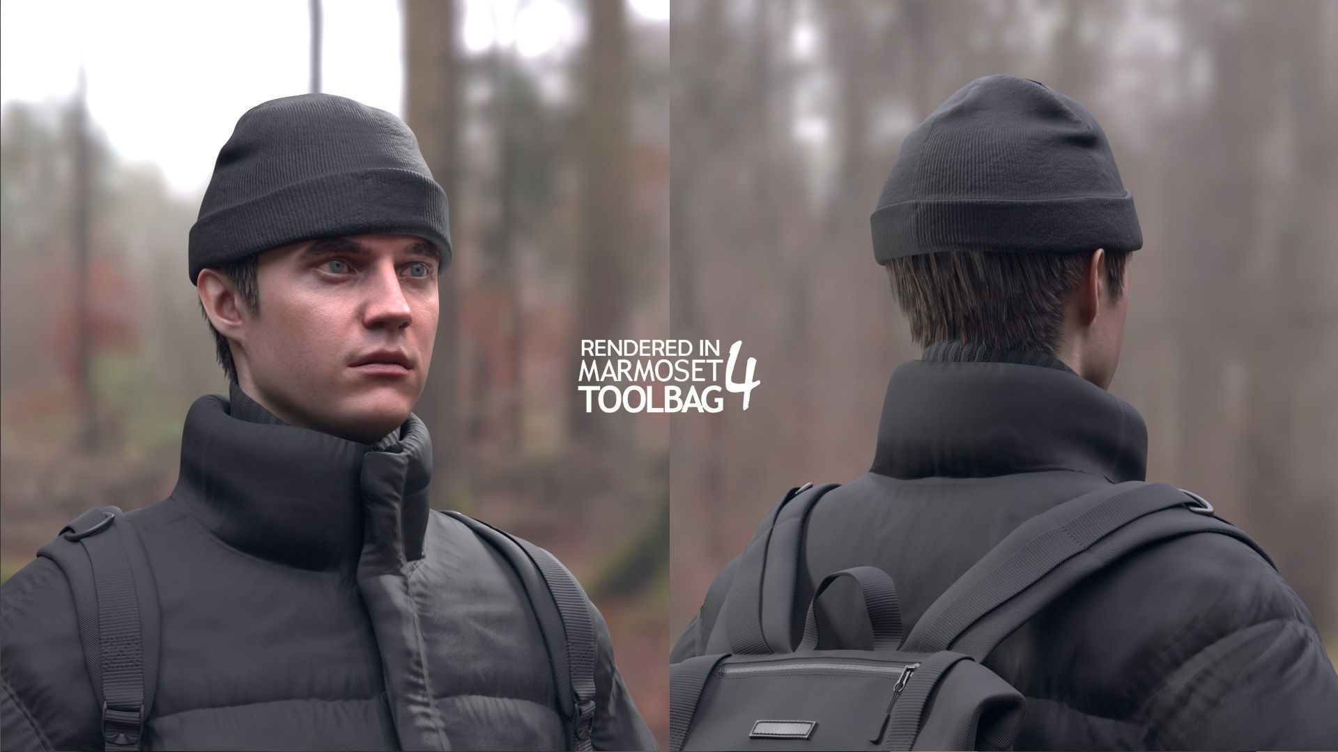 Man in Winter Outfit 4 - Modular - Rigged Low-poly 3D model_6