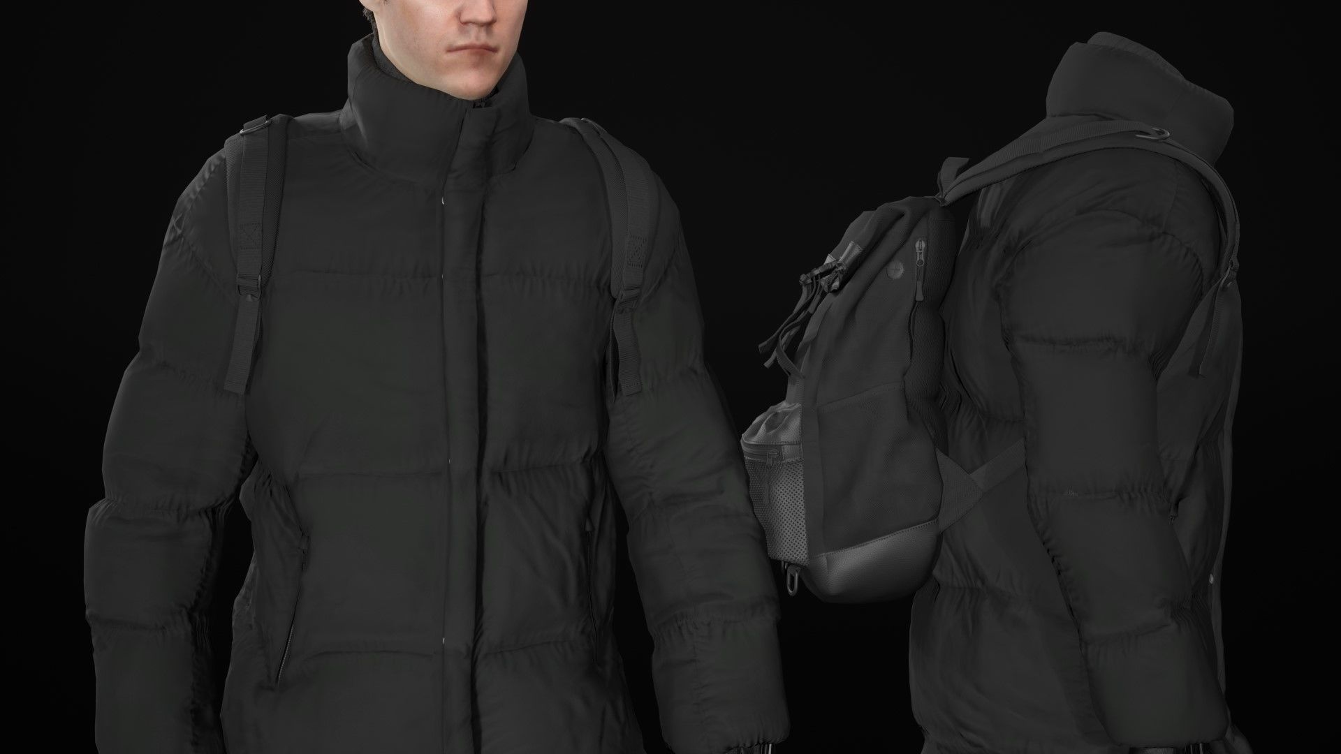 Man in Winter Outfit 4 - Modular - Rigged Low-poly 3D model_27