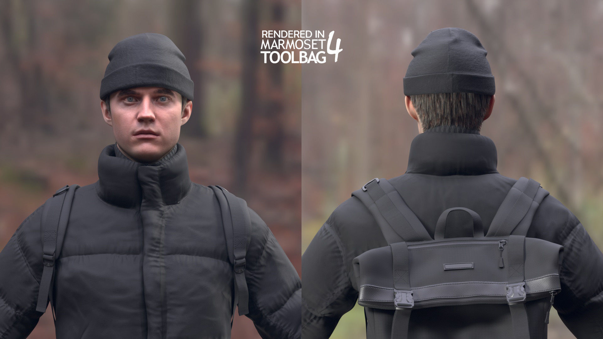 Man in Winter Outfit 4 - Modular - Rigged Low-poly 3D model_8