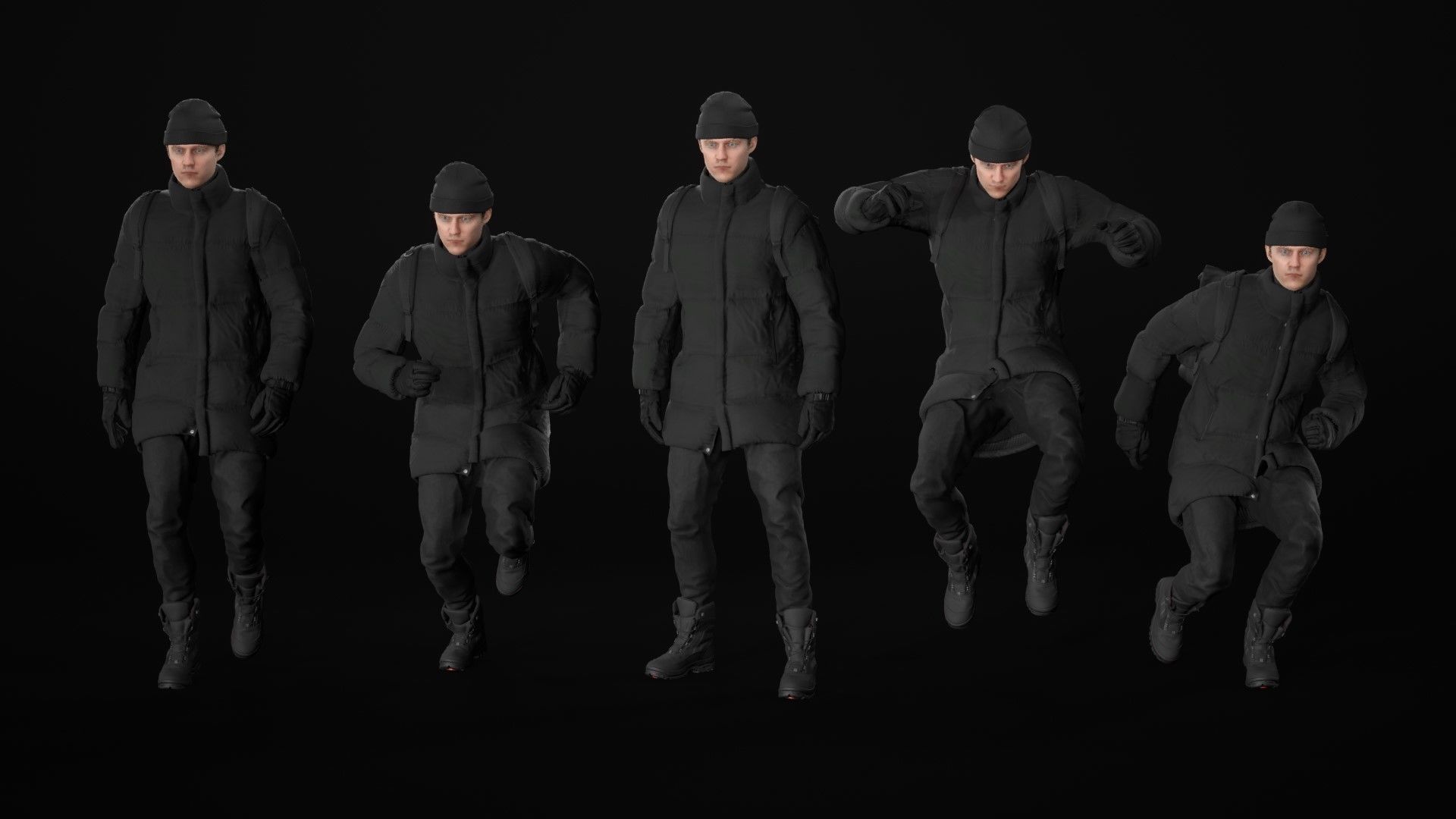 Man in Winter Outfit 4 - Modular - Rigged Low-poly 3D model_20