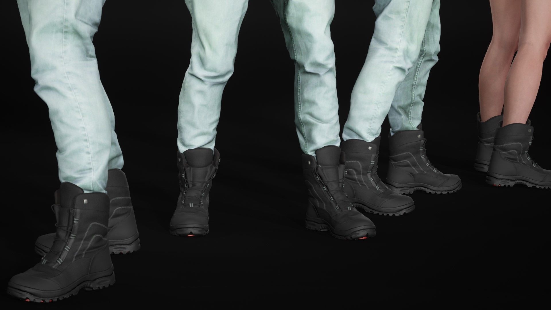 Woman in Winter Outfit 4 - Modular - Rigged Low-poly 3D model_26