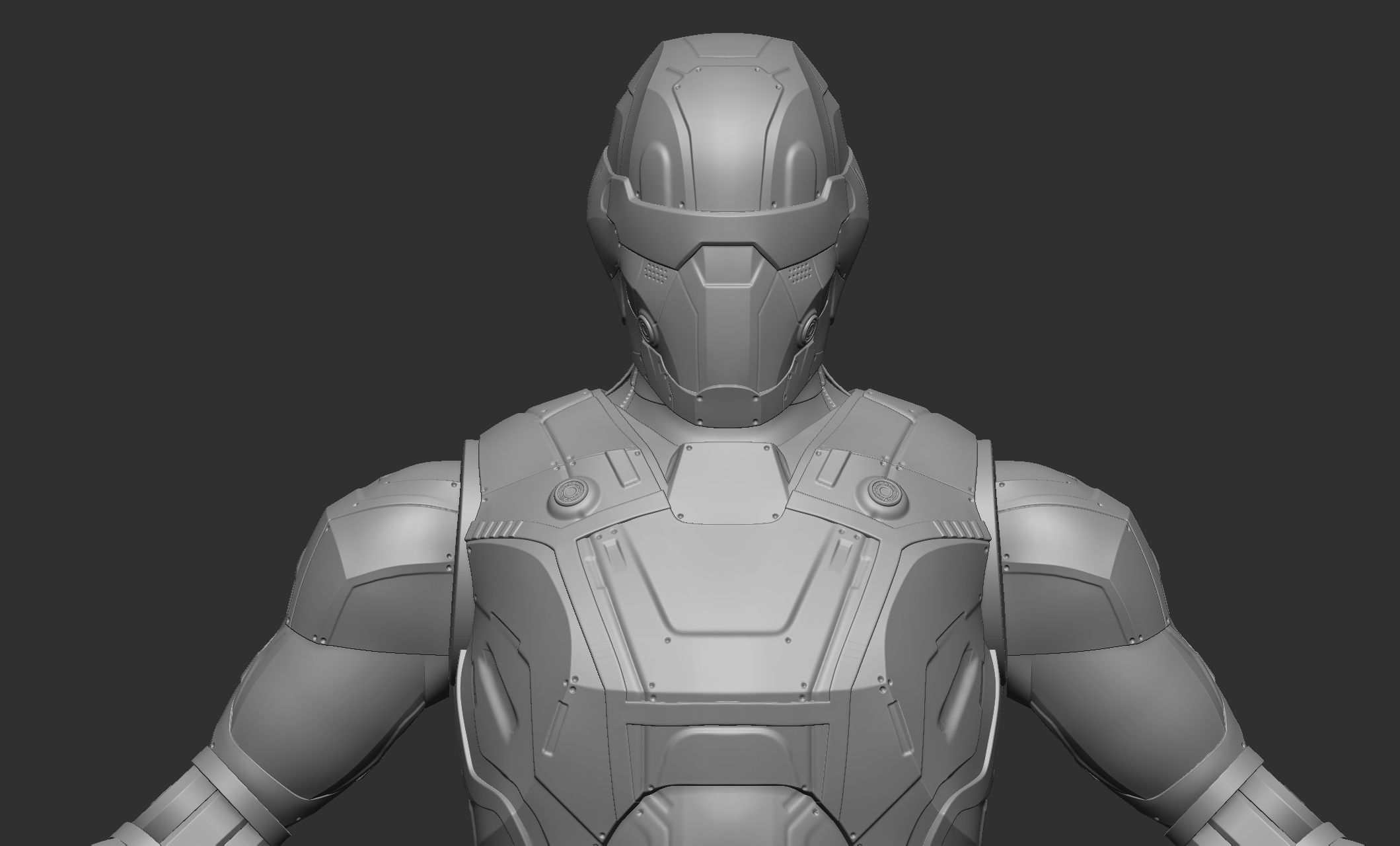 Robot Droid Low-poly 3D model_48