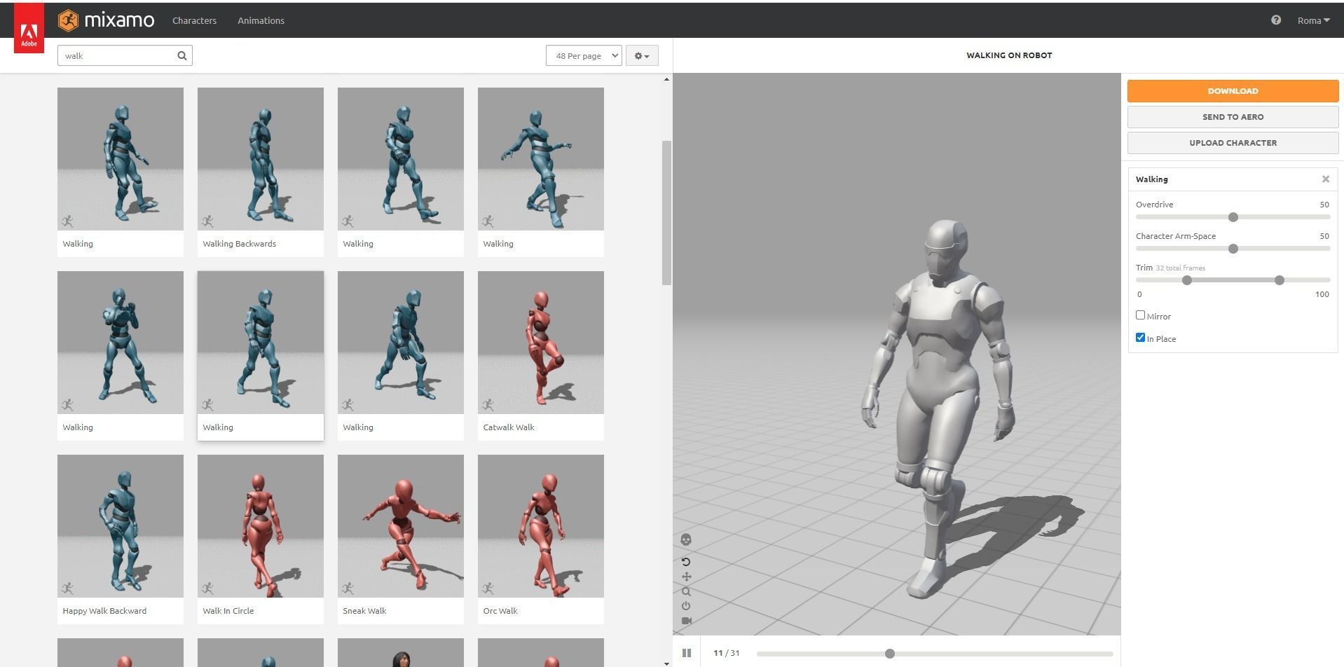 Robot Droid Low-poly 3D model_44