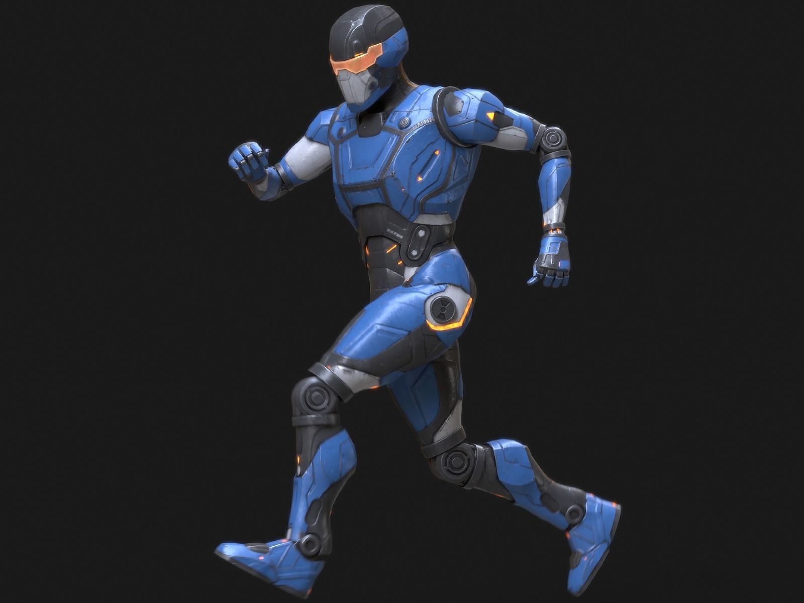 Robot Droid Low-poly 3D model_33