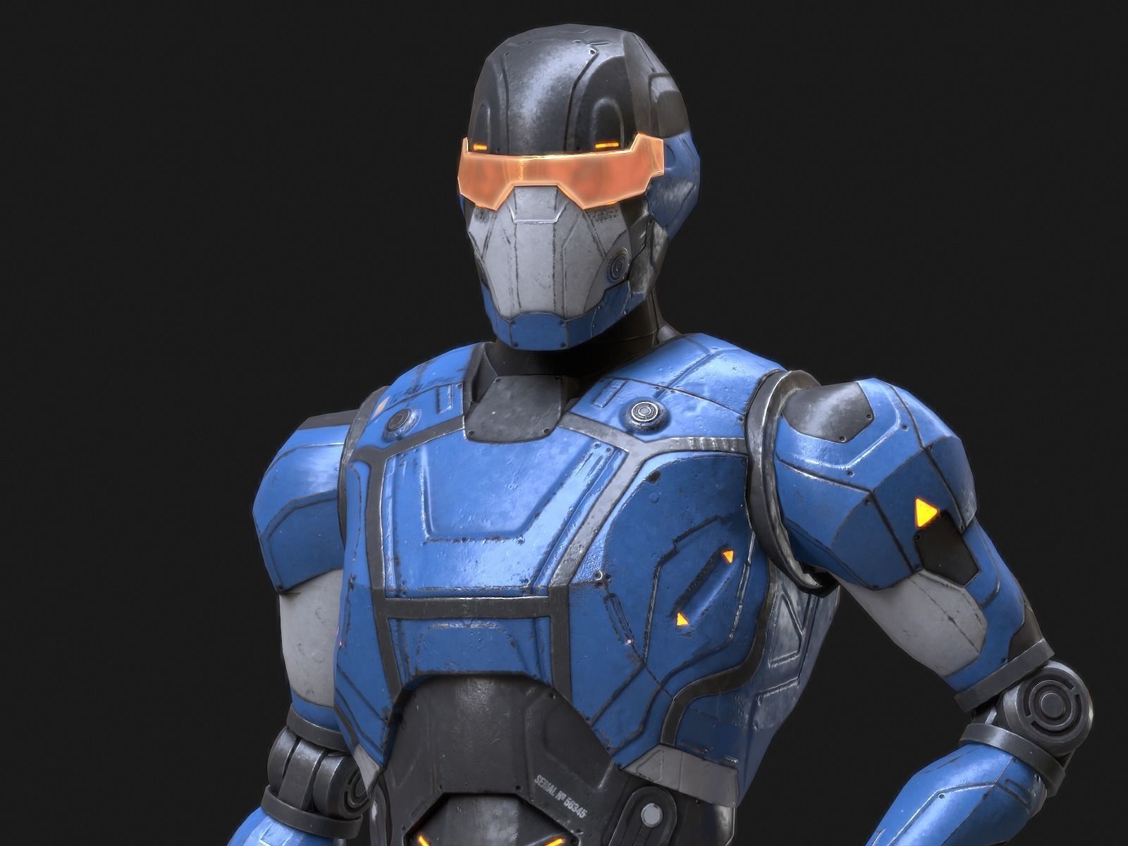 Robot Droid Low-poly 3D model_25