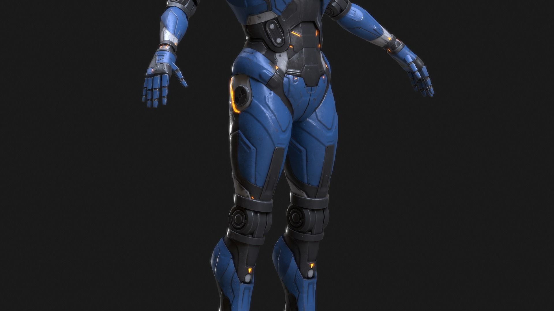 Robot Droid Low-poly 3D model_21