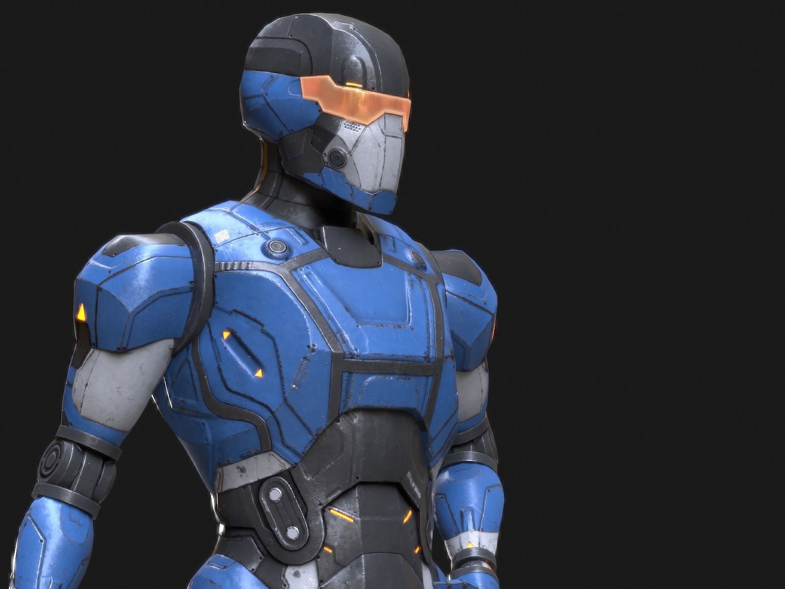 Robot Droid Low-poly 3D model_26