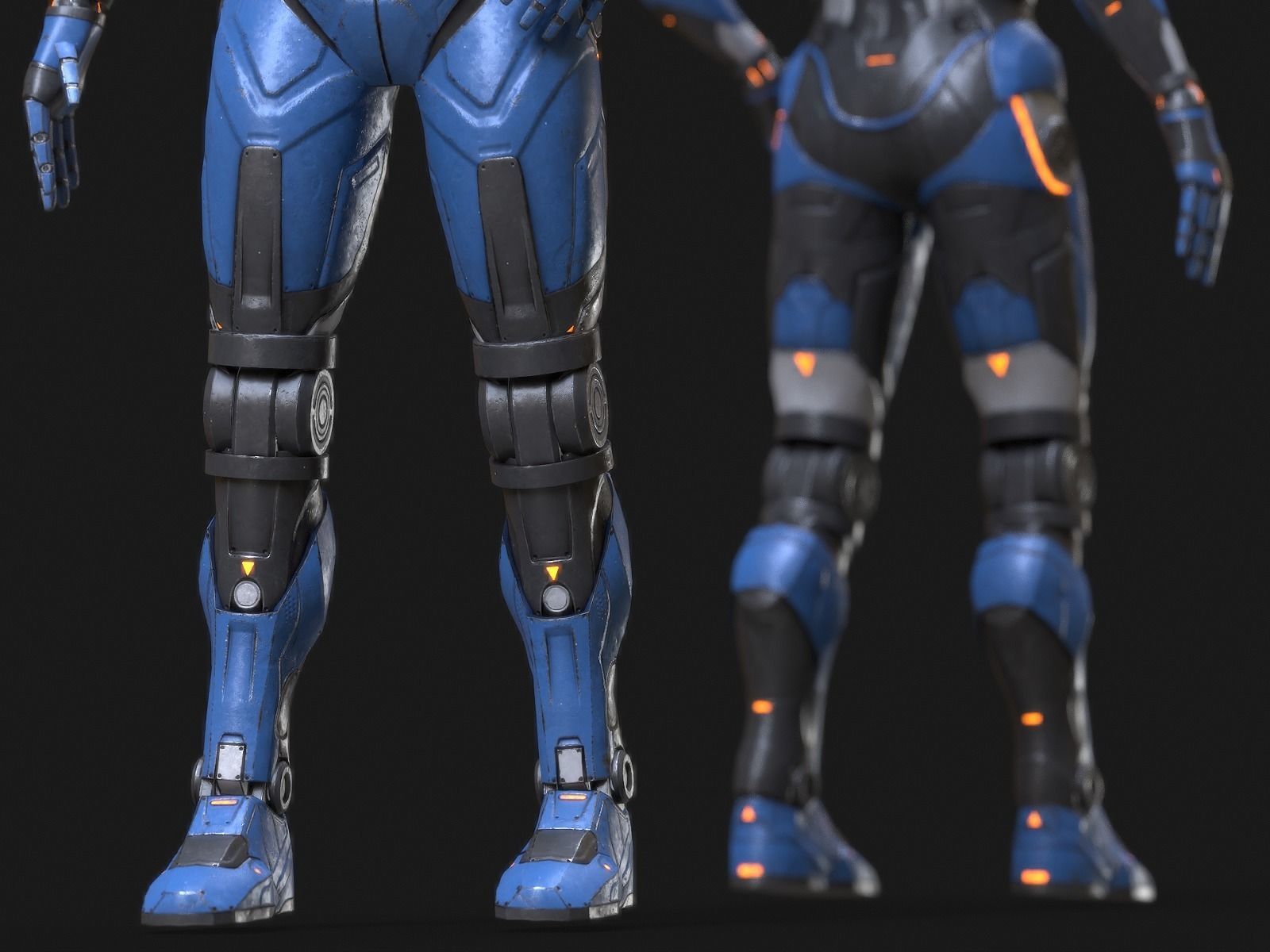 Robot Droid Low-poly 3D model_31