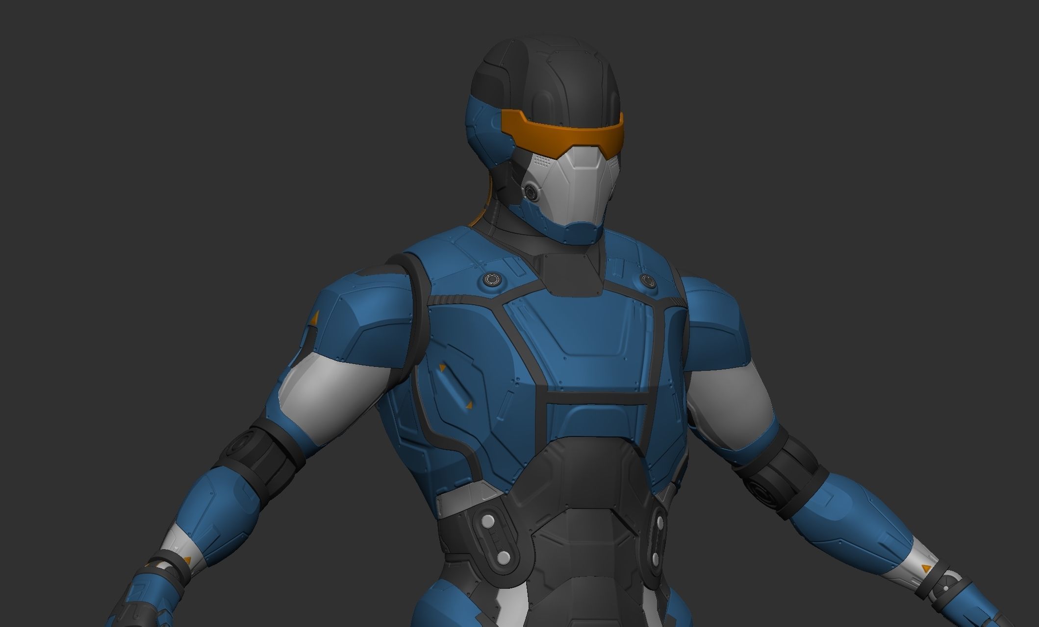 Robot Droid Low-poly 3D model_45