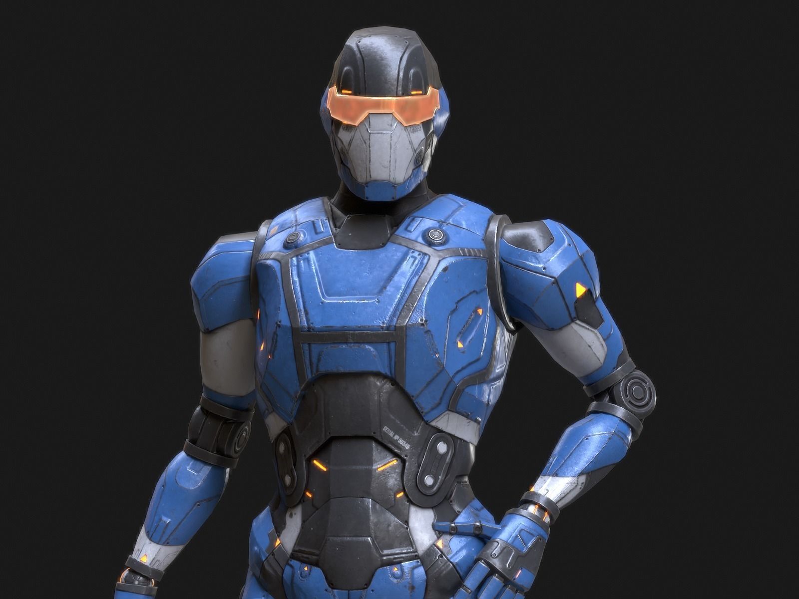 Robot Droid Low-poly 3D model_34