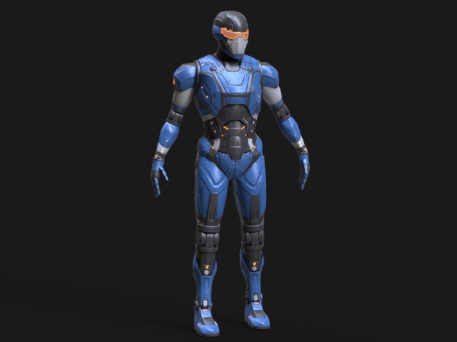 Robot Droid Low-poly 3D model_36