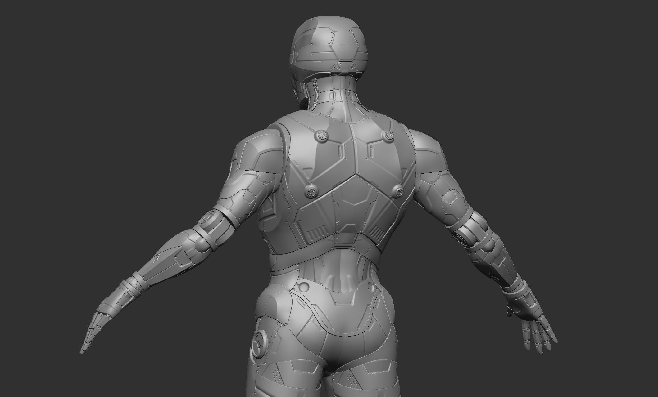 Robot Droid Low-poly 3D model_46