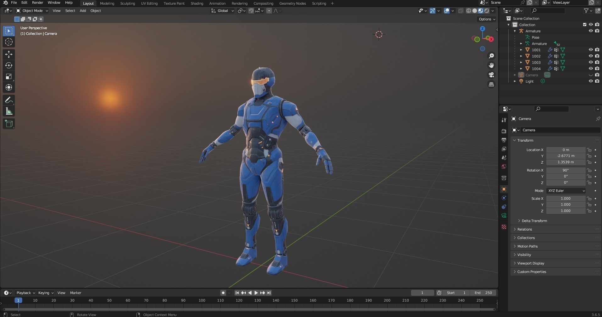 Robot Droid Low-poly 3D model_43