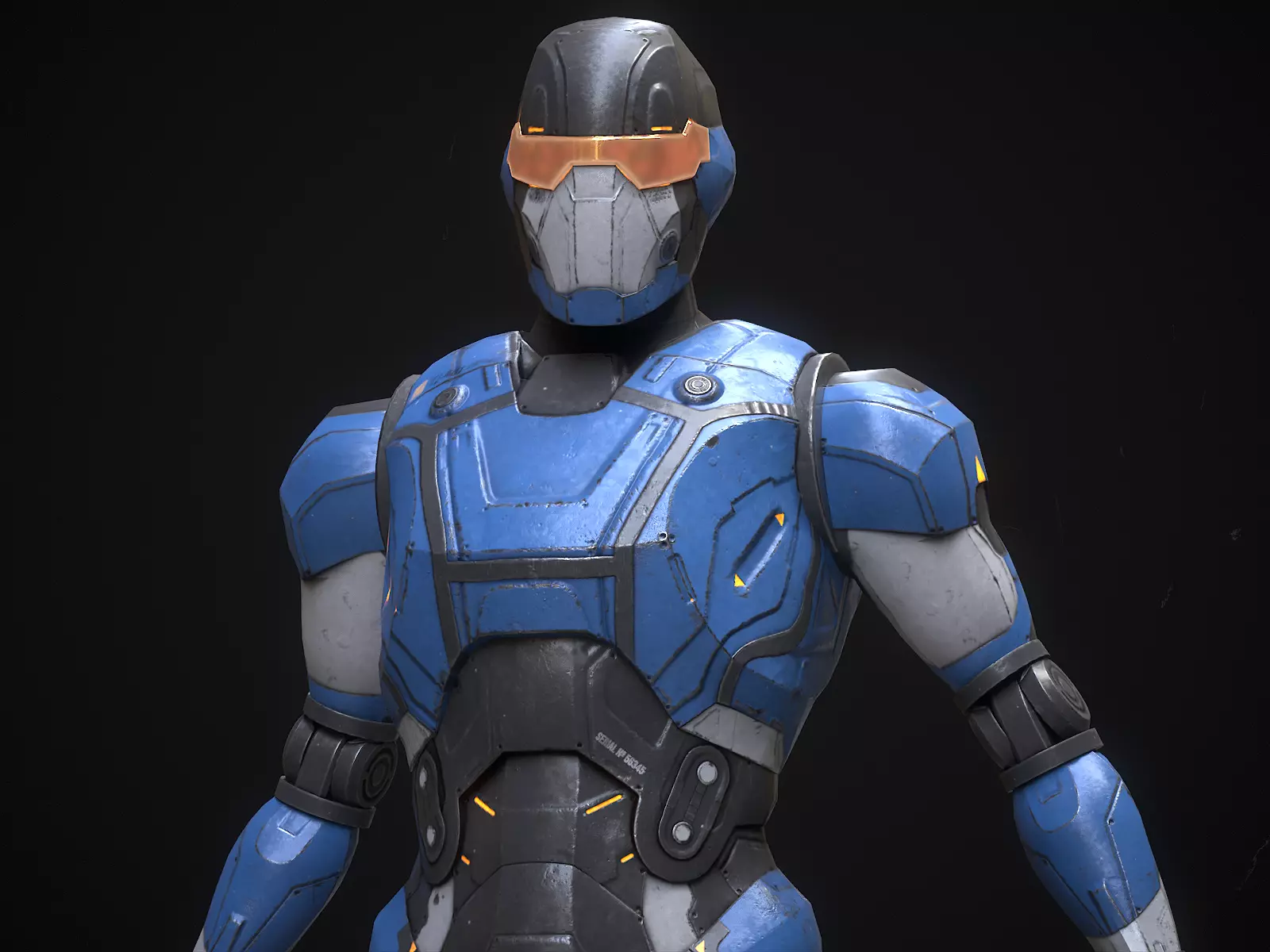 Robot Droid Low-poly 3D model_0