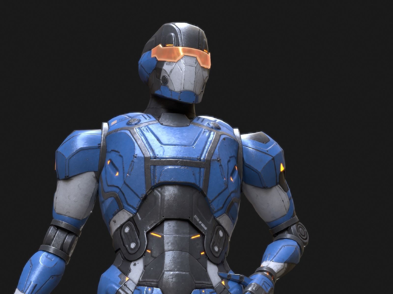 Robot Droid Low-poly 3D model_27