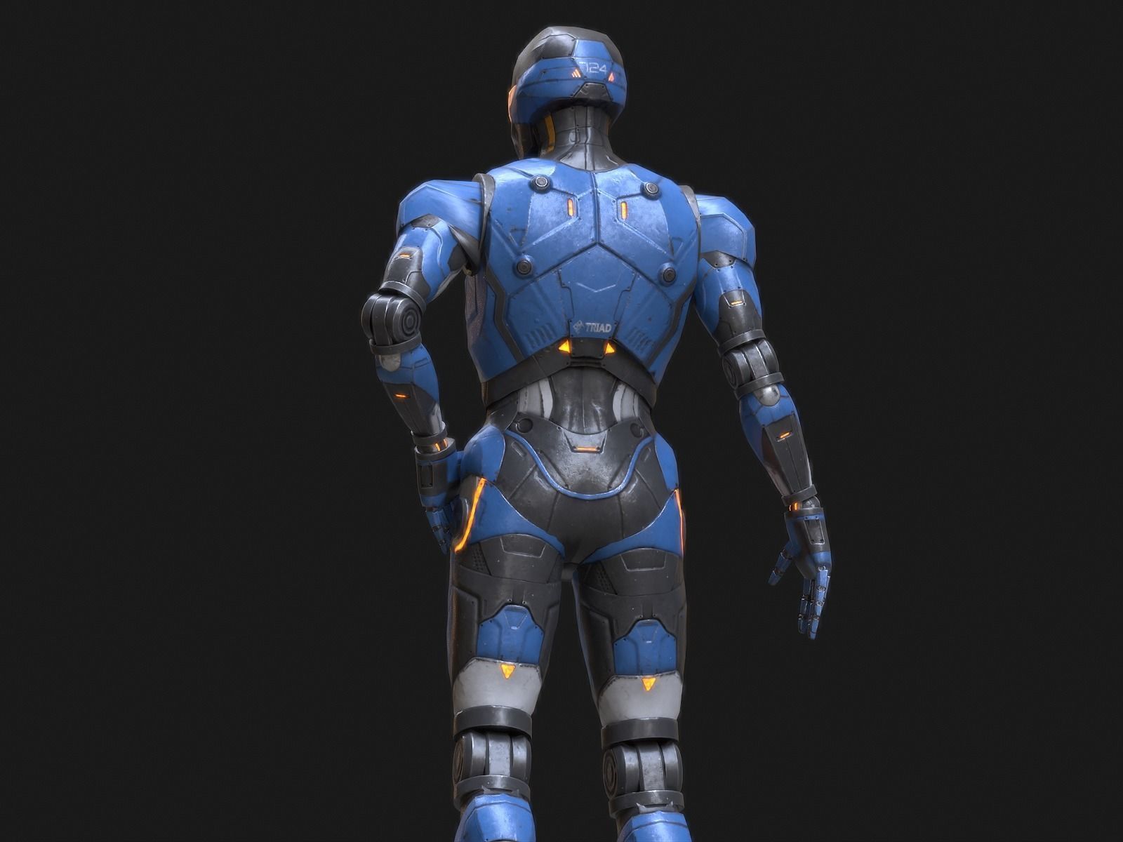 Robot Droid Low-poly 3D model_24