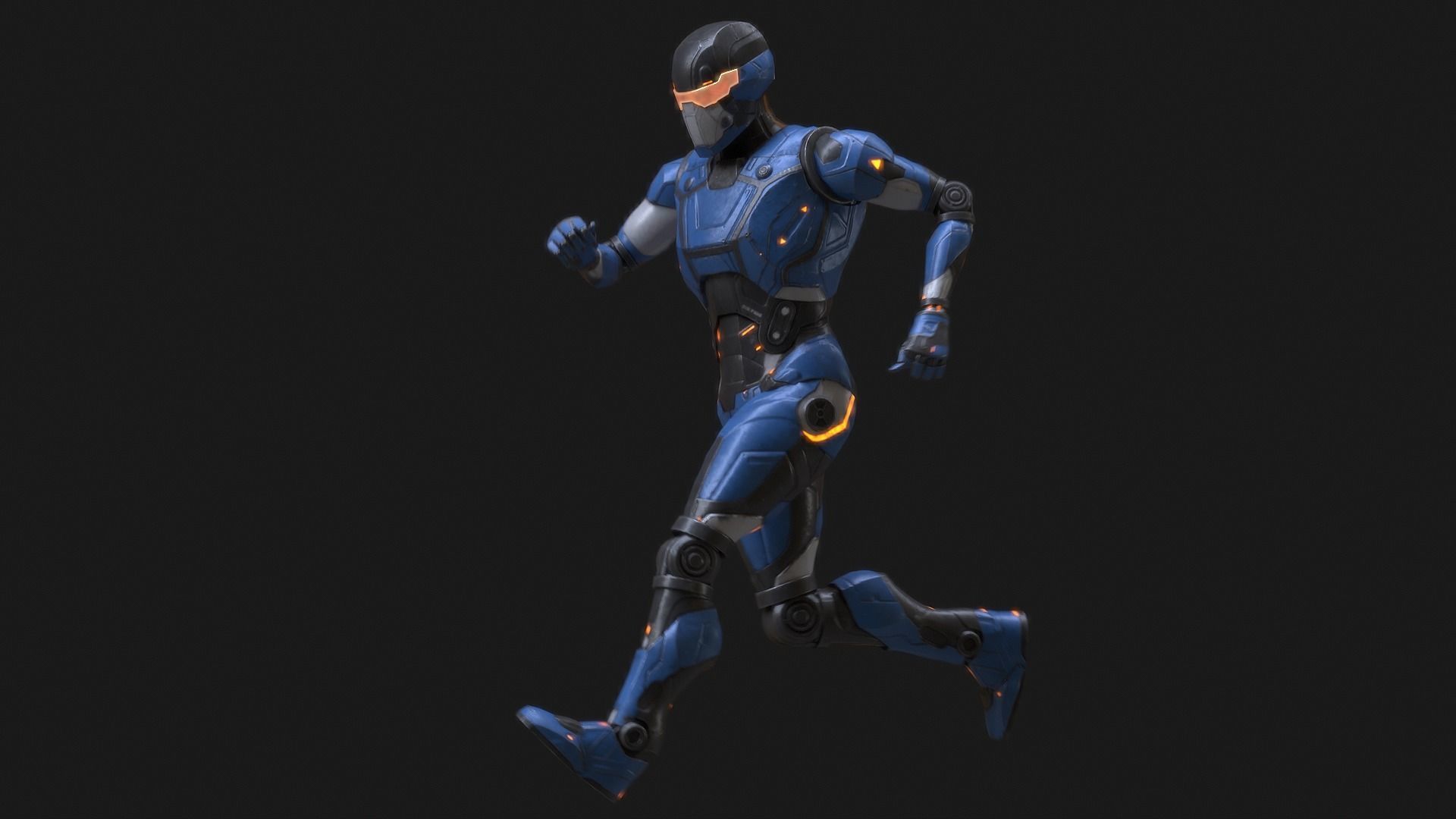 Robot Droid Low-poly 3D model_17