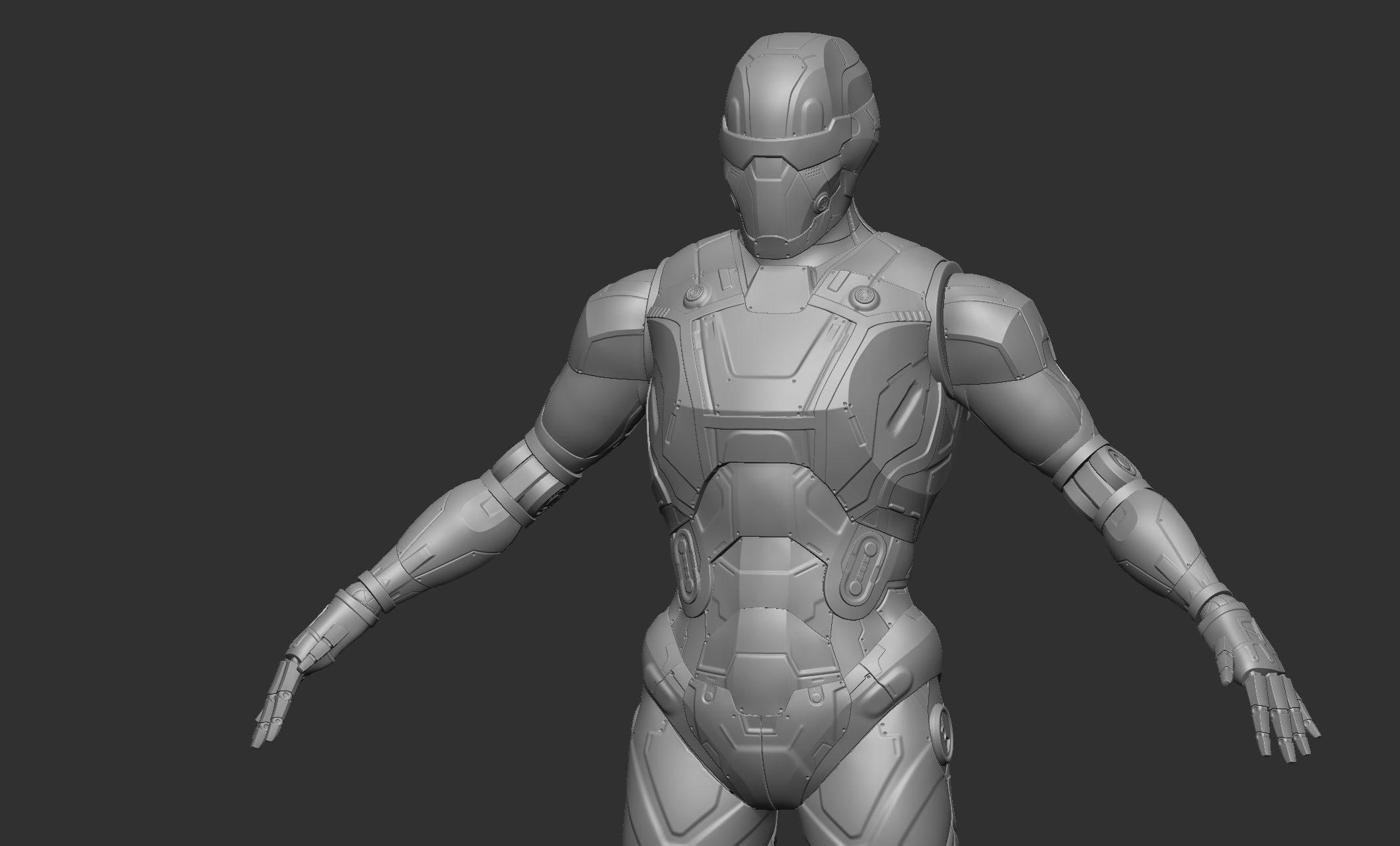 Robot Droid Low-poly 3D model_47