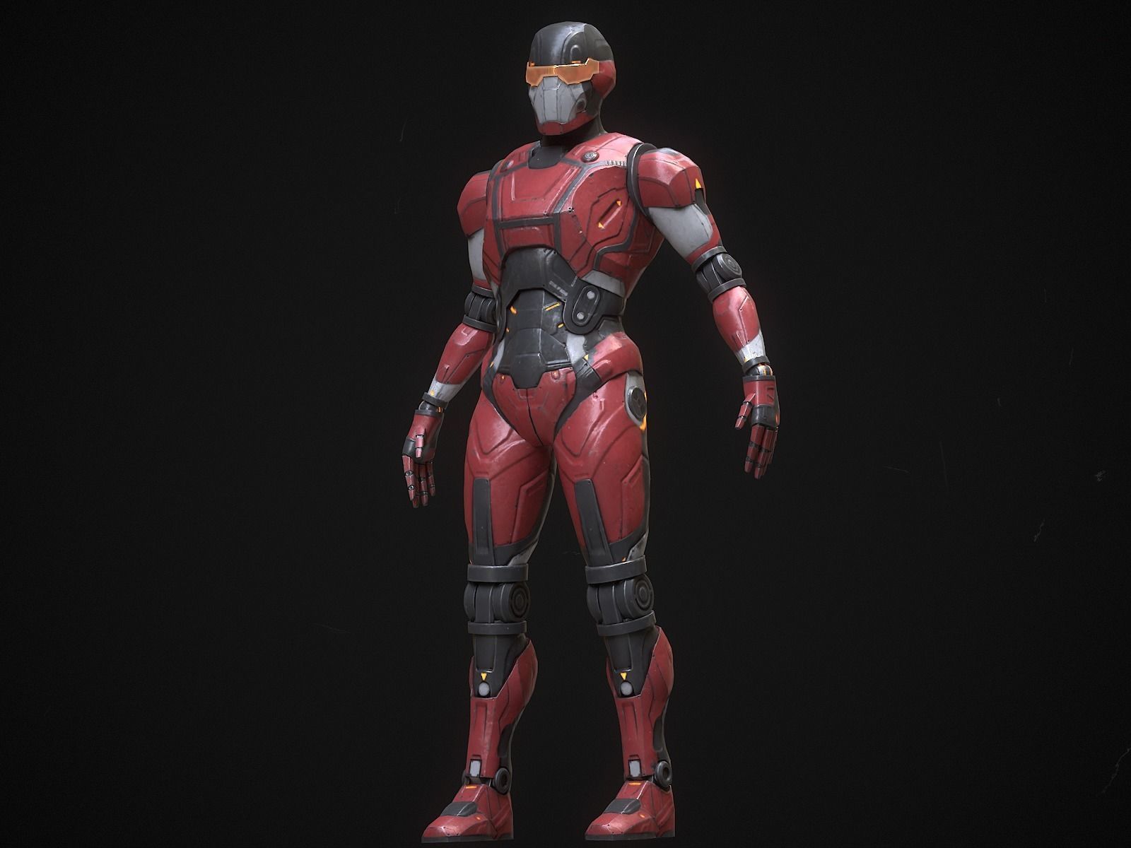 Robot Droid Low-poly 3D model_12