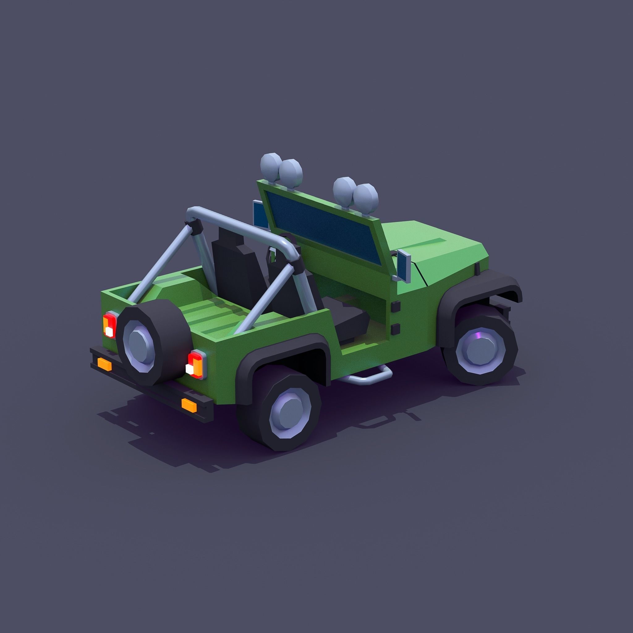 Jeep 4x4 Low-poly 3D model_2