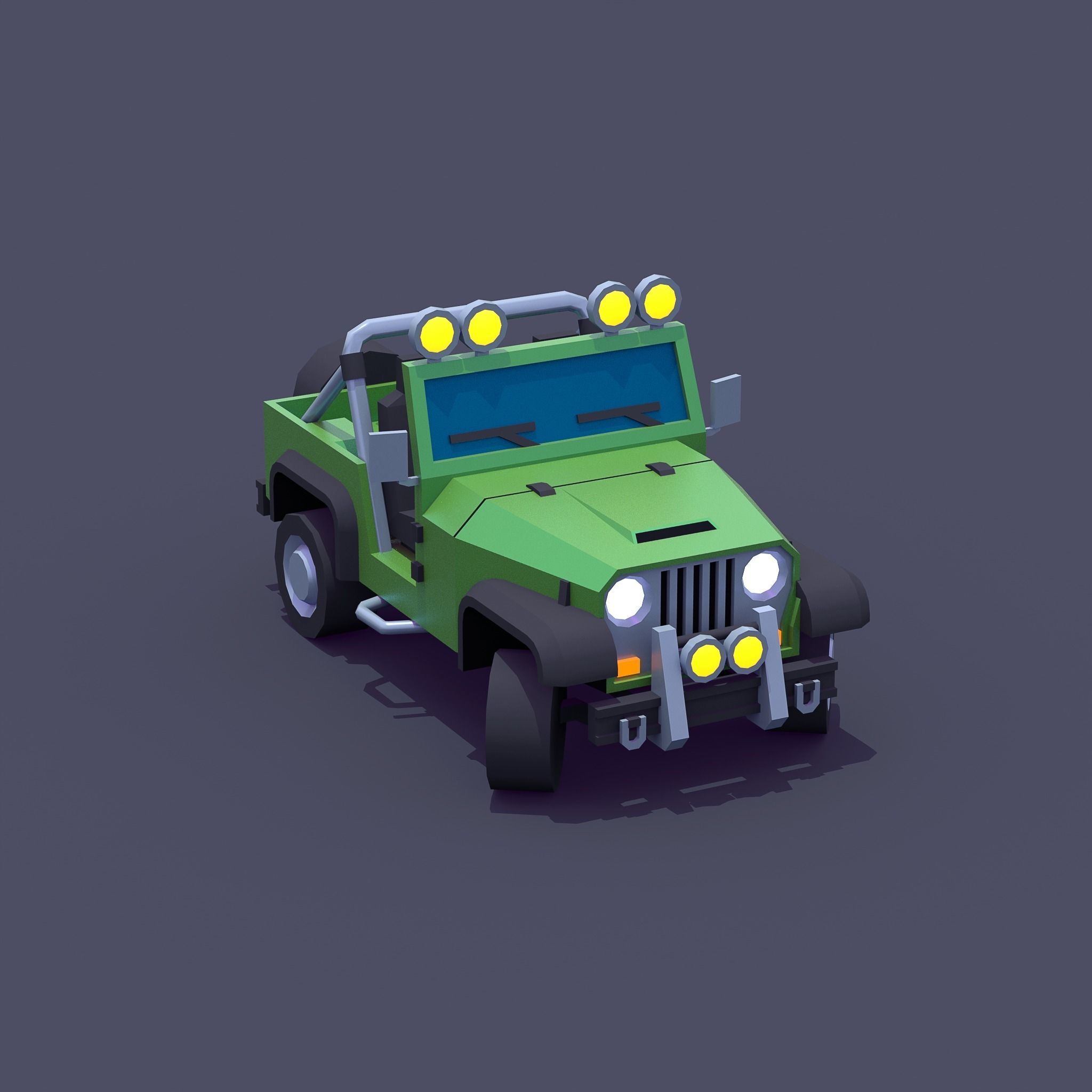 Jeep 4x4 Low-poly 3D model_3