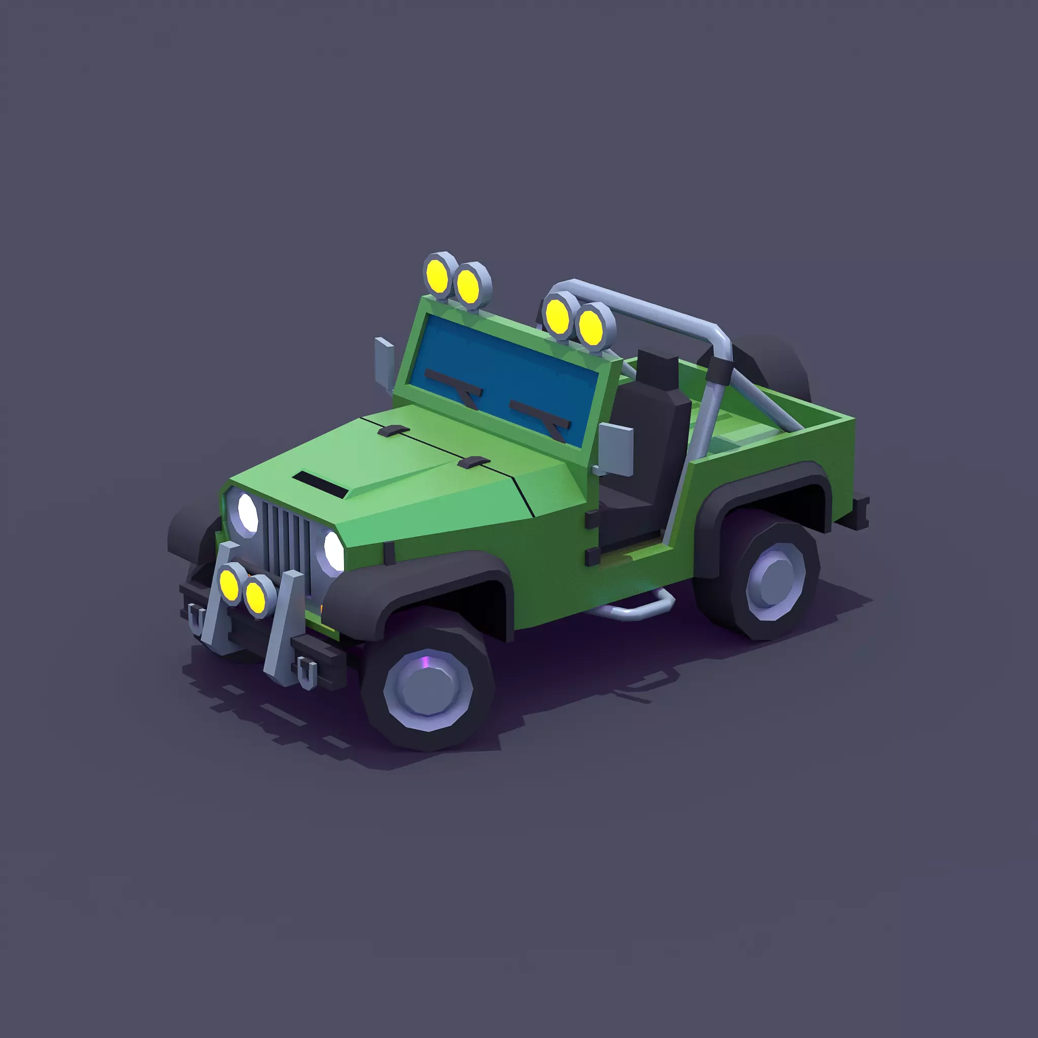 Jeep 4x4 Low-poly 3D model_0
