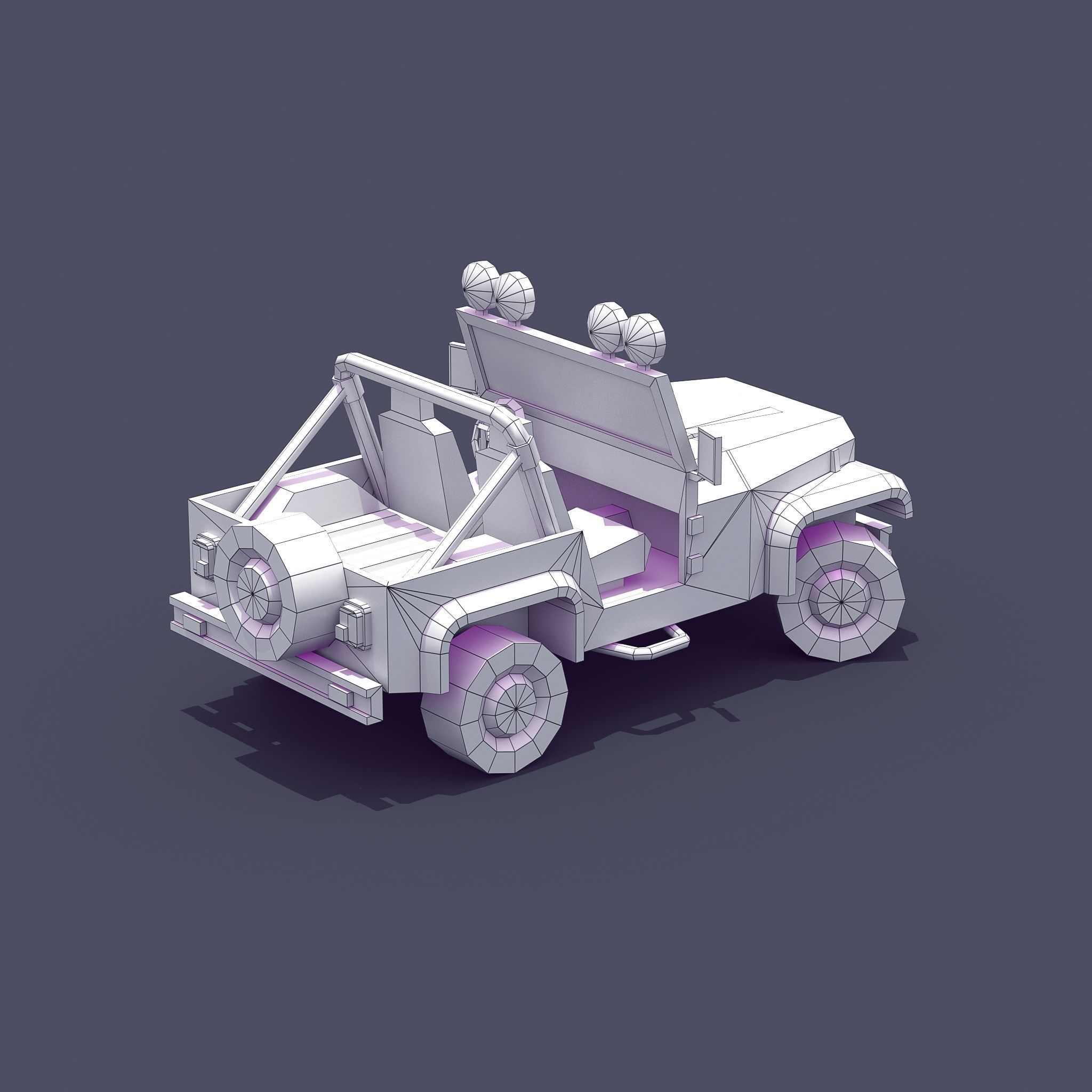 Jeep 4x4 Low-poly 3D model_8