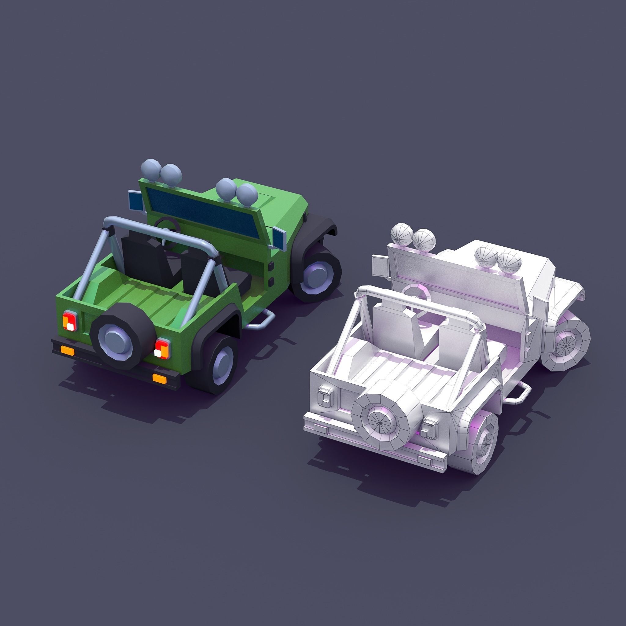 Jeep 4x4 Low-poly 3D model_10